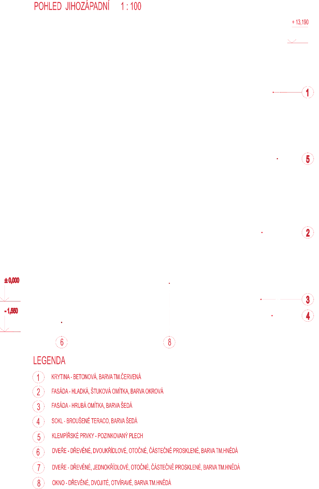 Pohled jihozápadní — ukázka pasportní dokumentace
